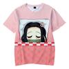 Anime Demon Slayer Kamado Nezuko 3D Print T‑Shirt, Cute Sleeping Chibi Character Graphic Short Sleeve Casual Anime Fan Tee Tops