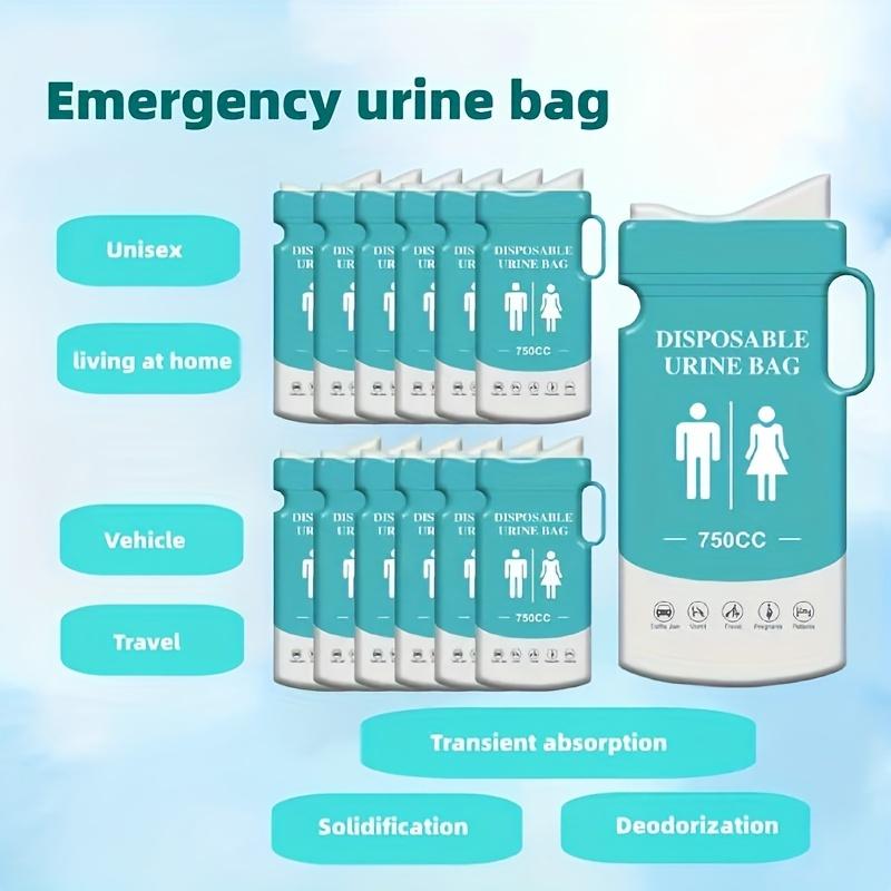8/12/24 Stück Einweg-Urinbeutel für Erwachsene, Wirtschaftlich und Tragbar, Reise-Notfall-Urinbeutel, 750ml Tragbarer Outdoor-Einweg-Notfall-Urinbeutel für Herren