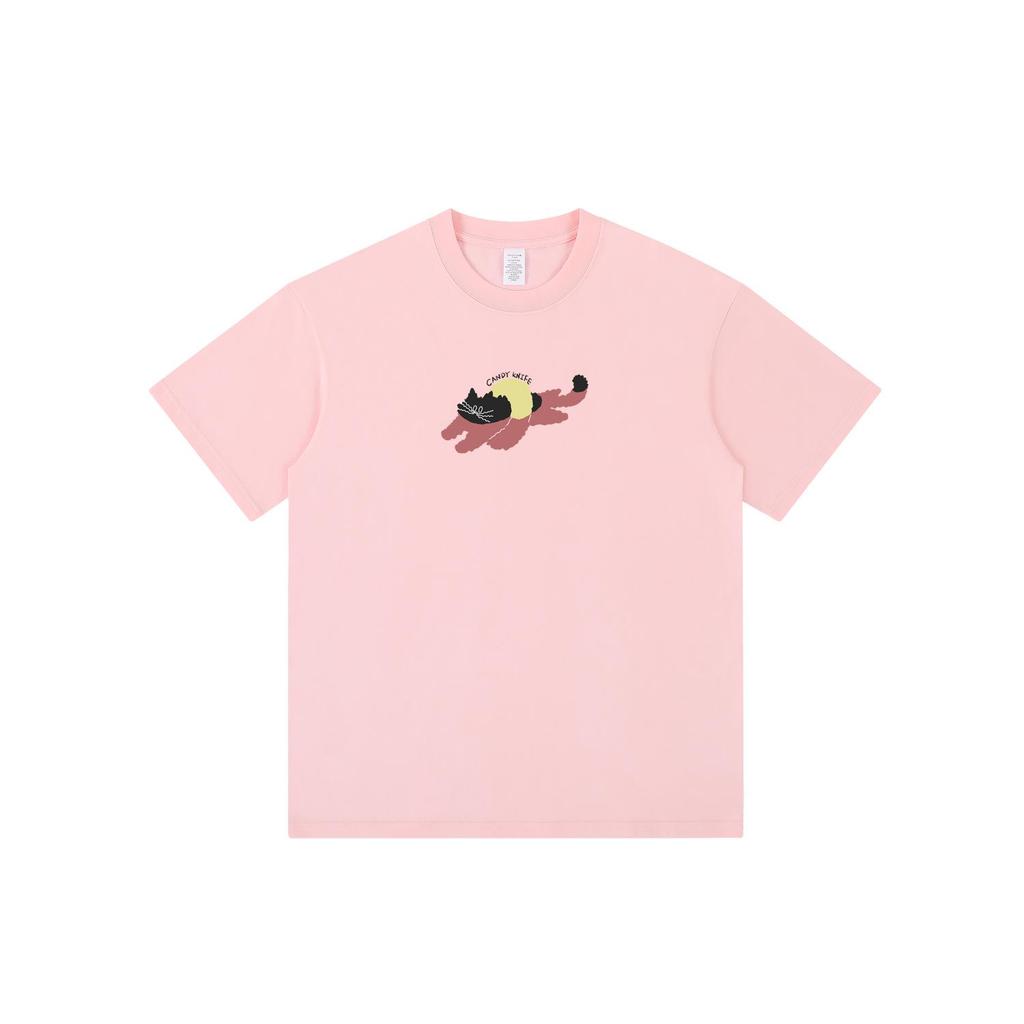 Unisex Oversized Trendy Kitten Print Cotton T-Shirt