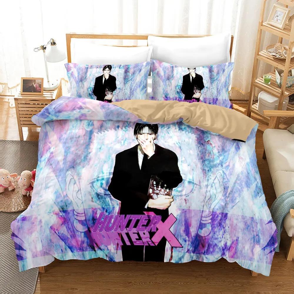 Japanese Anime HUNTER×HUNTER Bedding Set HUNTER Print Duvet Cover Pillowcase Teenagers And Children Quilt Cover Gift