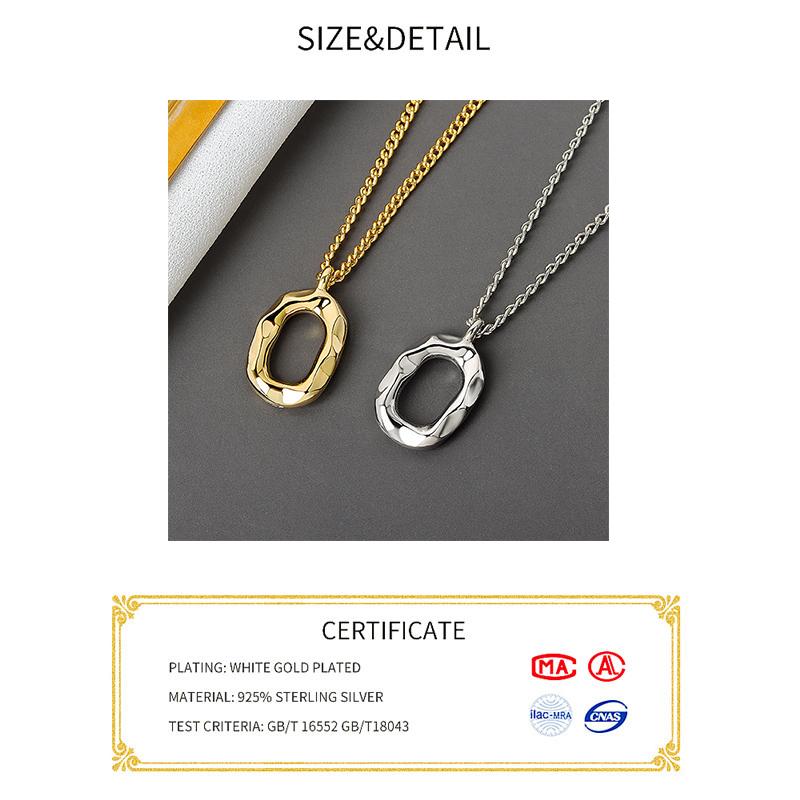 Silver Elegant round gold color Geometric Pendant Necklace Fine Jewelry For Women Wedding Party Bijoux