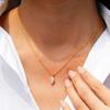 925 Sterling Silver 1CT Marquise Cut Moissanite Pendant Necklace for Women – 14K Gold Plated Minimalist Jewelry