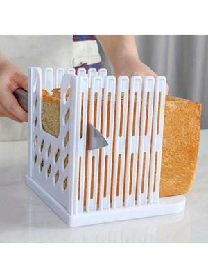 1pc Adjustable Bread Slicer Guide, Plastic Bread Cutter Slicer For Homemade Bread, Foldable Kitchen Baking Tool