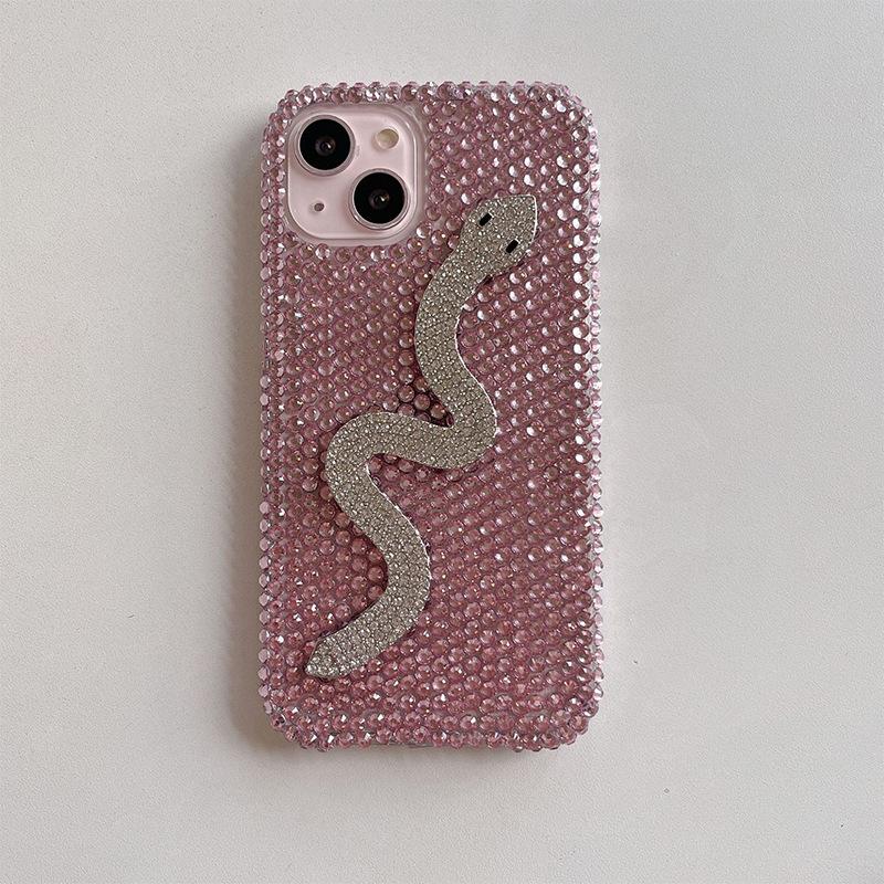 

Three-Dimensional Rhinestone Snake Suitable For Iphone17Promax Mobile Phone Case Apple 16Plus Full Diamond 15 Protective Case Fashionable iPhone 7/8/SE 2020