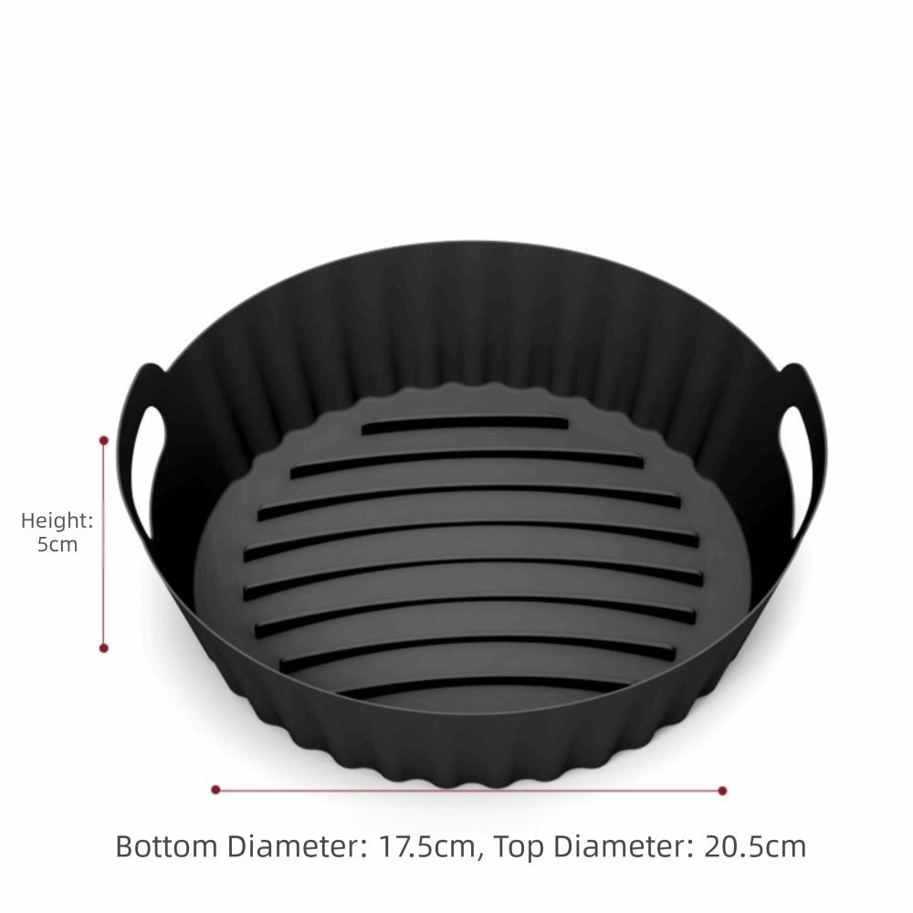 Reusable Air Fryer Baking Pan Foldable Round Baking Tray New Silicone Cooking Tray  Oven Use