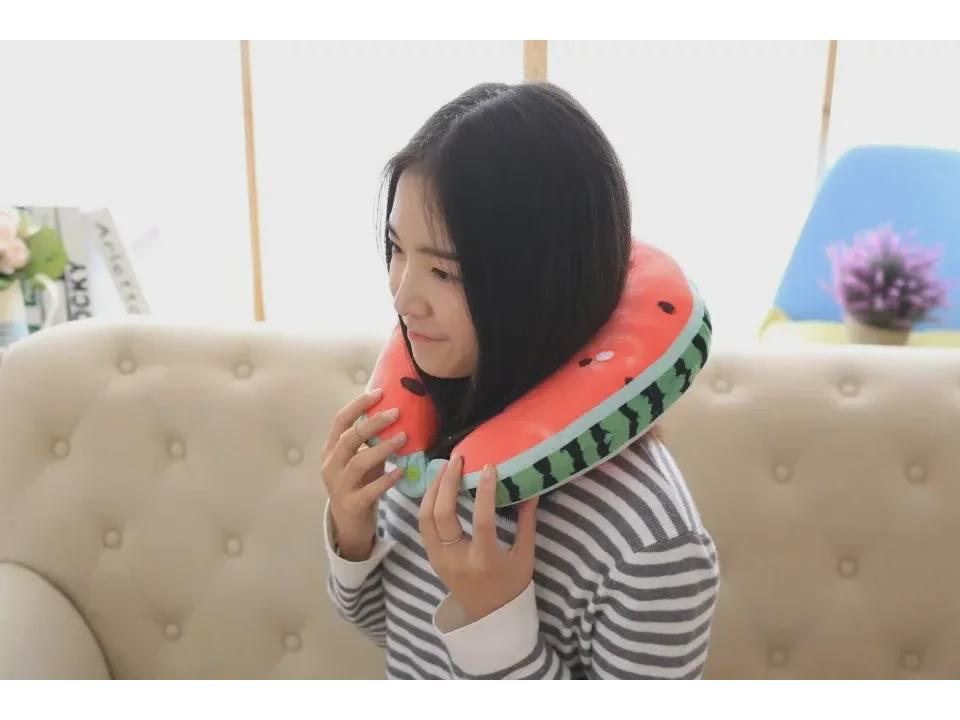 Cartoon Fruit & Pepper U-Shaped Neck Pillow: Big Shrimp Toy Travel Pillow for Naps