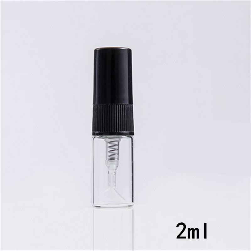 

50/100 шт. 2 мл Черный флакон-спрей с дозатором, флакон-спрей с мерной шкалой, дорожный многоразовый флакон, флакон для духов со спреем, оптом 50PCS