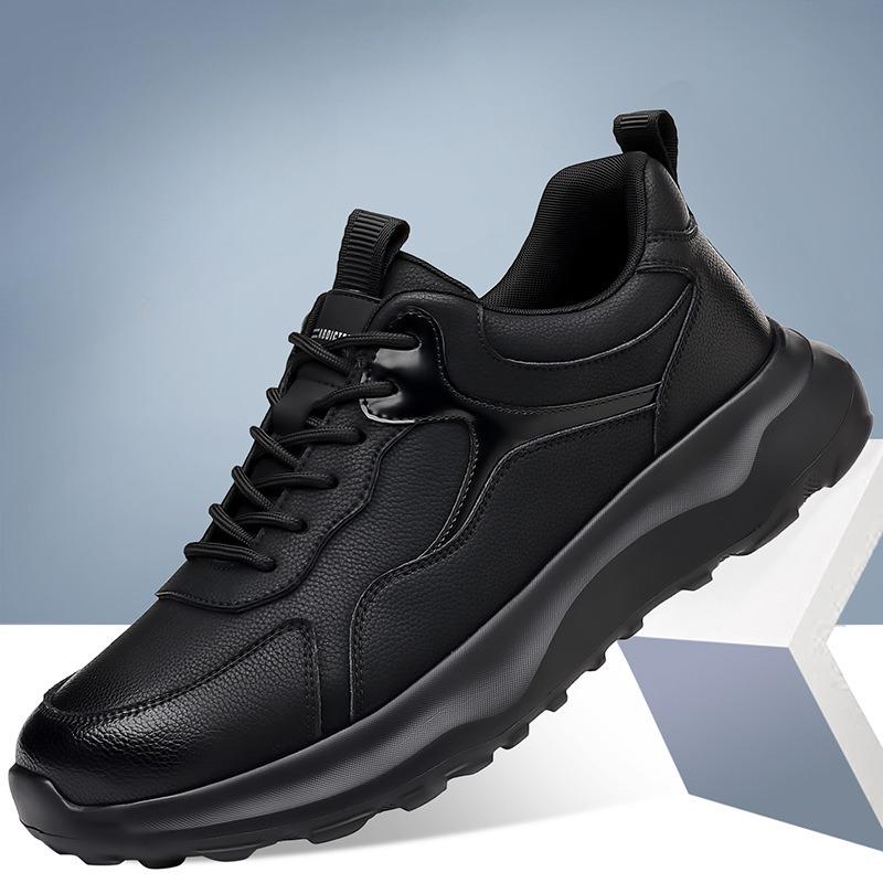 Fashion 2025 Autumn New Lightweight Men Casual Leather Sneakers Non-slip Breathable Male Outdoor Running Shoes Lace Up Soft Sport Shoes