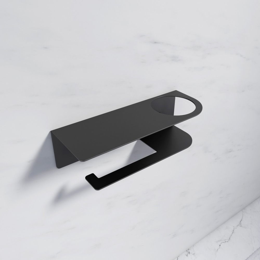 Carbon Steel Toilet Paper Holder Wall Mounted Convenient Toilet Paper Stand Multifunctional Moisture-proof Toilet Paper Storage