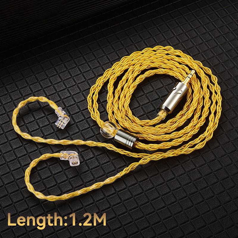 Qkz T1 Earphone Cable 8 Strand Copper Silver-Plated Upgrade Wire 3.5Mm Wired Headphone Cord For Zxn Zxt Ak6 Zs10 Edx Pro Zsr Cca