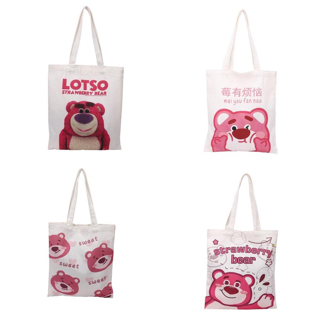 Bag Tote Canvas Large Capacity Casual With Lotso And Letter Print For Daily Use