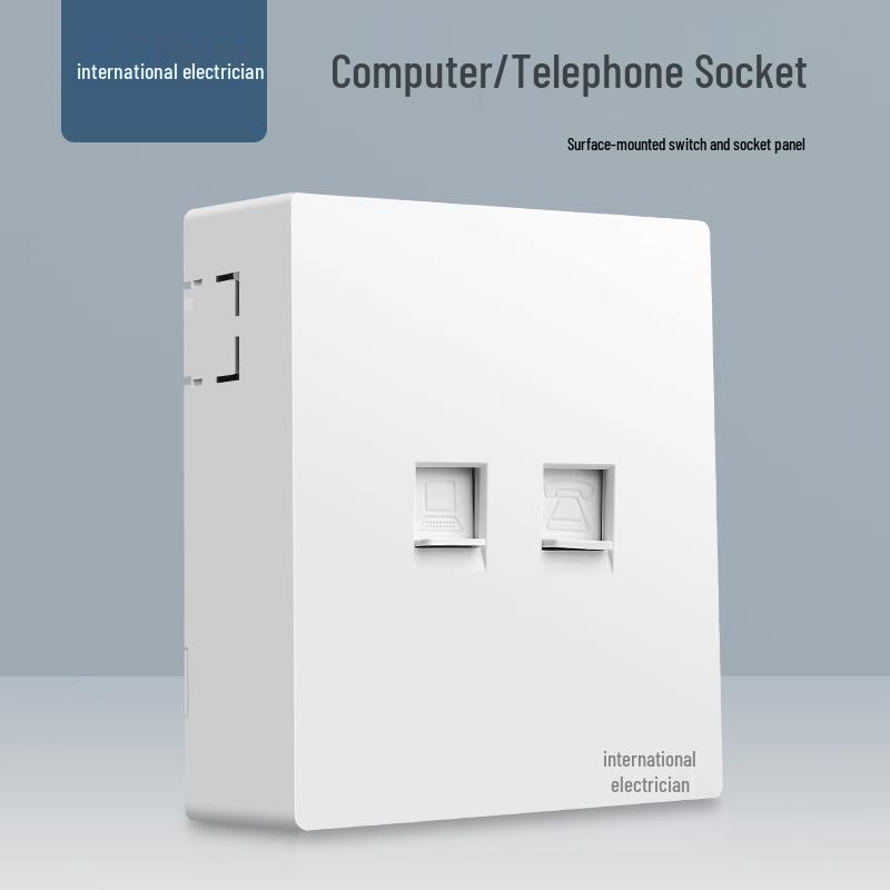 86 Type Double Gang Double Throw Wall Switch & Socket Panel with Exposed Wiring & Five Holes