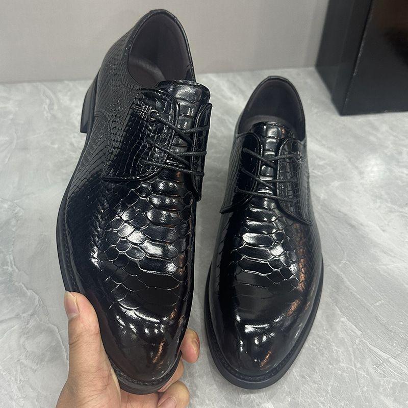 Piele de vacă strat superior interior piele naturală pantofi derby business casual cu talpă moale pentru bărbați