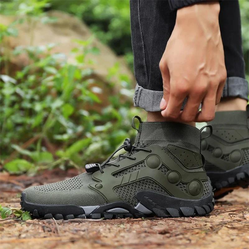 Móda Nové Letní Pánské Síťované Boty Tenisky Pohodlné Velká Velikost Pánské Vycházkové Boty Ležérní Protiskluzové Prodyšné Pánské Venkovní Boty