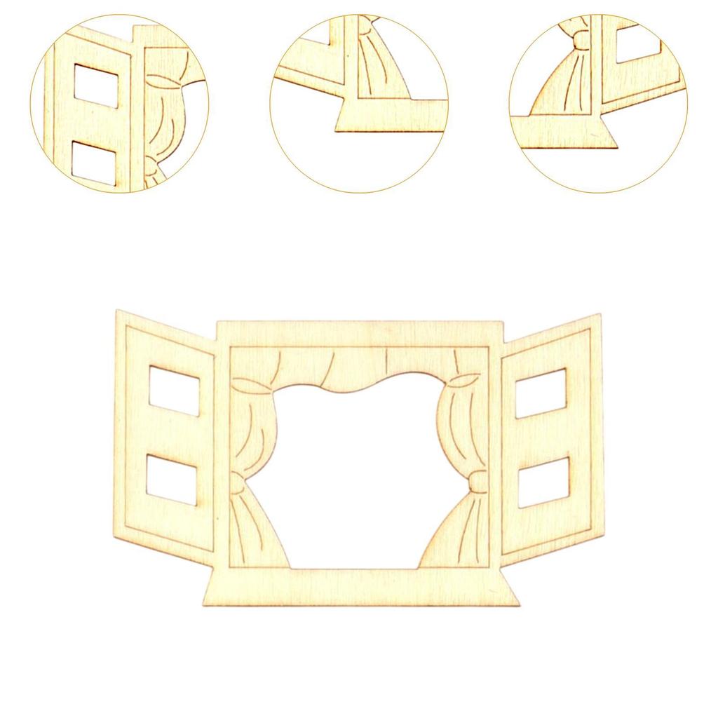 30x Mini Fairy Doors and Window Wooden Pieces Unfinished Fairy Sign Figurines