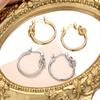 1 Pair of Knot Earrings, Matte Metal Texture, Knotted Round Earrings, High-end and Elegant Earrings
