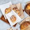 100Pcs Half Clear Plastic Kraft Bread Bag Individual Croissant Loaf Bread Donut Pandesal Pastry Bag