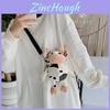 New Fashion Plush Shoulder Bag For Women Cute Cow Pattern Pink Color Small Size