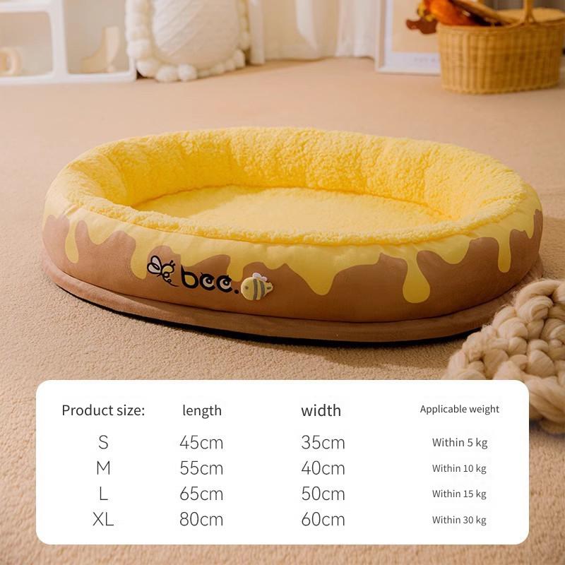 

Customized All-Season Pet Nest Supplies-Washable Winter Warm Dog Kennel Bed Mat & Cat Nest Grey Cow Color Practical Pet Bedding S жовтий