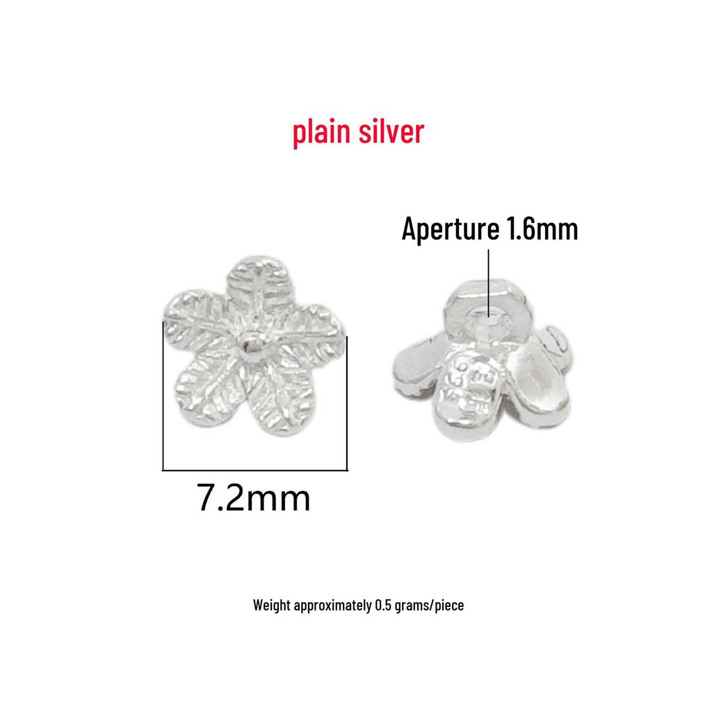 S999 Sterling Silver Flower Pendant with Gold Clasp for DIY Crystal Bracelet/Necklace Beading