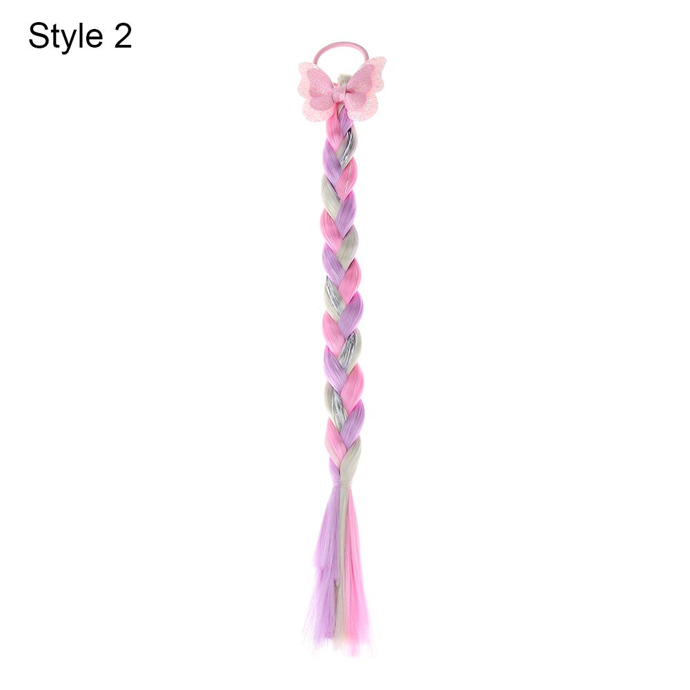 Cute Girls Colorful Wig Hair Ropes Princess Twist Braid Elastic Hair Bands Ponytail Headwear Fashion Kids Hair Accessories