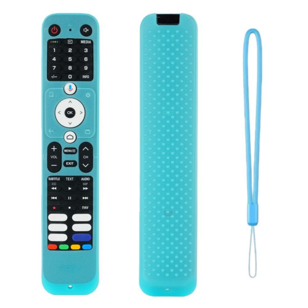 Silicone Protective Case Shockproof with Lanyard Remote Controller Cover Protector for Haier Smart TV Remote Control HTR-U32