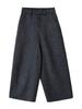 Women's Retro Plaid Wool Cropped Wide-Leg Pants - 80% Wool, Thickened for Winter