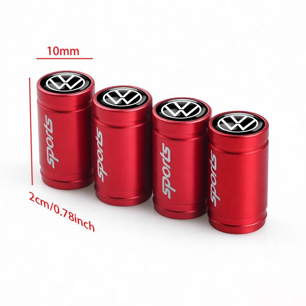 4Pcs Car Styling 3D Aluminum Alloy Tire Valve Tyre Stem Dust Caps For Volkswagen Golf Rline Passat GTI Sagitar Scirocco Tiguan