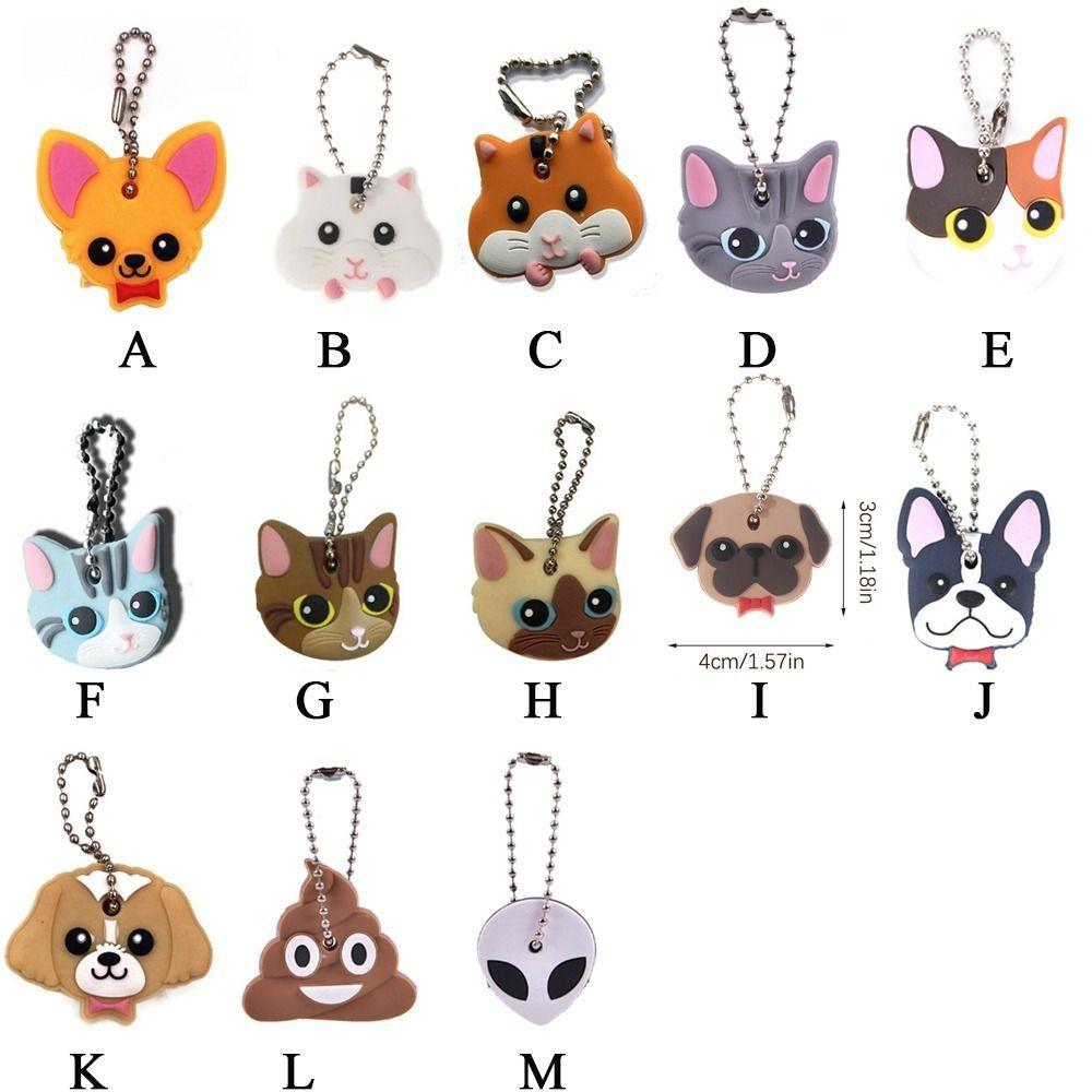 PVC Key Dust Cover Animals Shape Key Pendant Coat Small Key Protective Case  Keys