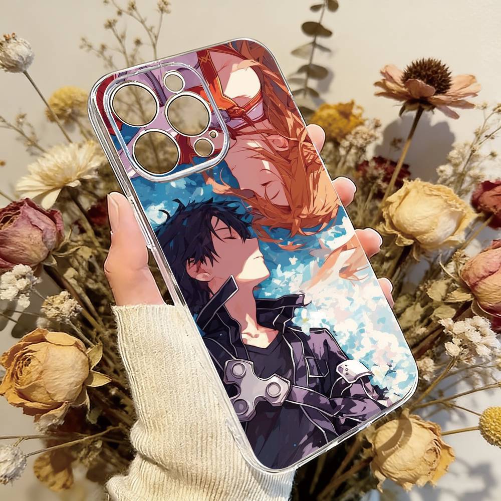 Sword Art Online Kirito Phone Case For iPhone 17 16 15 14 13 12 11 Mini Pro Max Plus Transparent Cover iPhone17air
