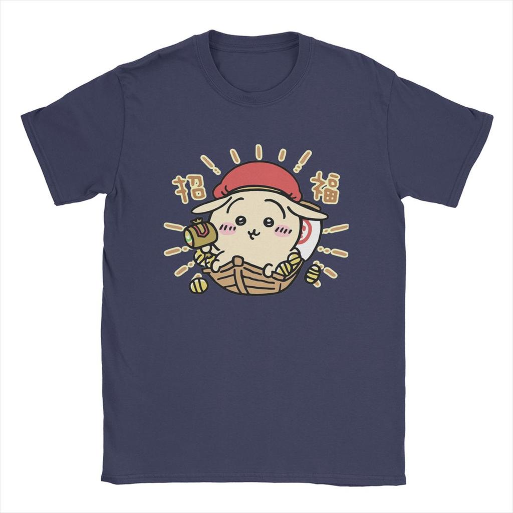 Chiikawa God Of Wealth T Shirt Men Pure Cotton Casual T-Shirts Round Neck Tee Shirt Short Sleeve Clothes Big Size