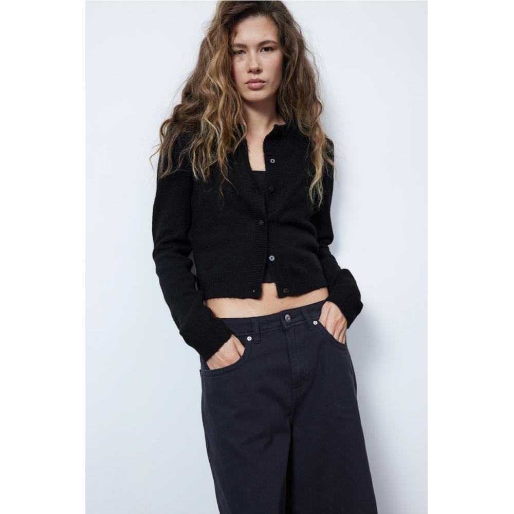 

HM Кардиган тонкой вязки черный