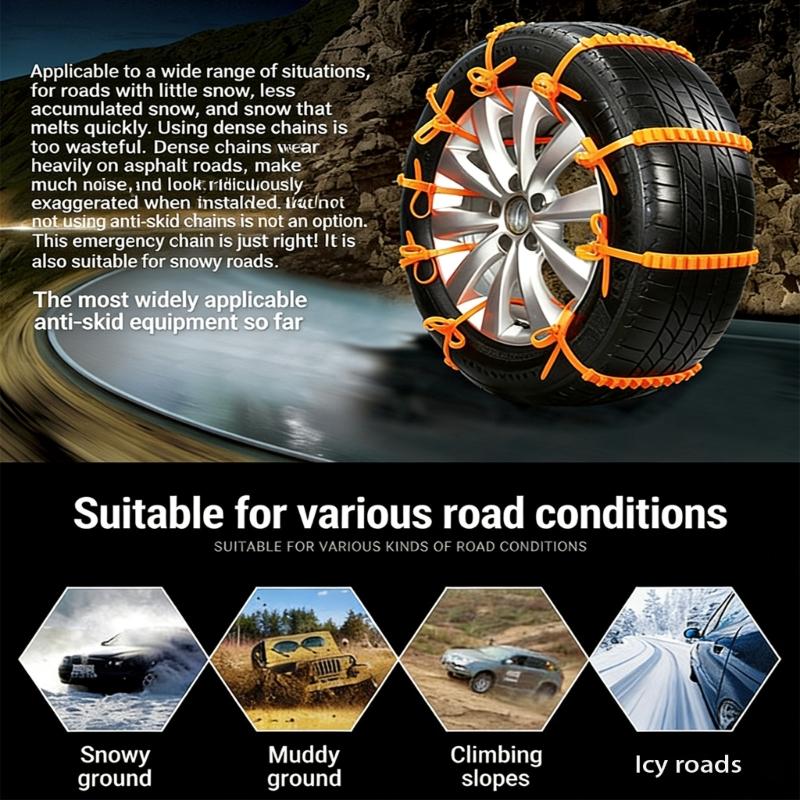 Multipurpose Vehicle Traction Strap Withstands Extreme Conditions For Dependable Anti Slip Protection On Various Roads