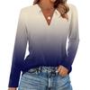 Women's Fashion Casual Lapel Short Long Sleeve Print Shirt Women's V-Neck Tops