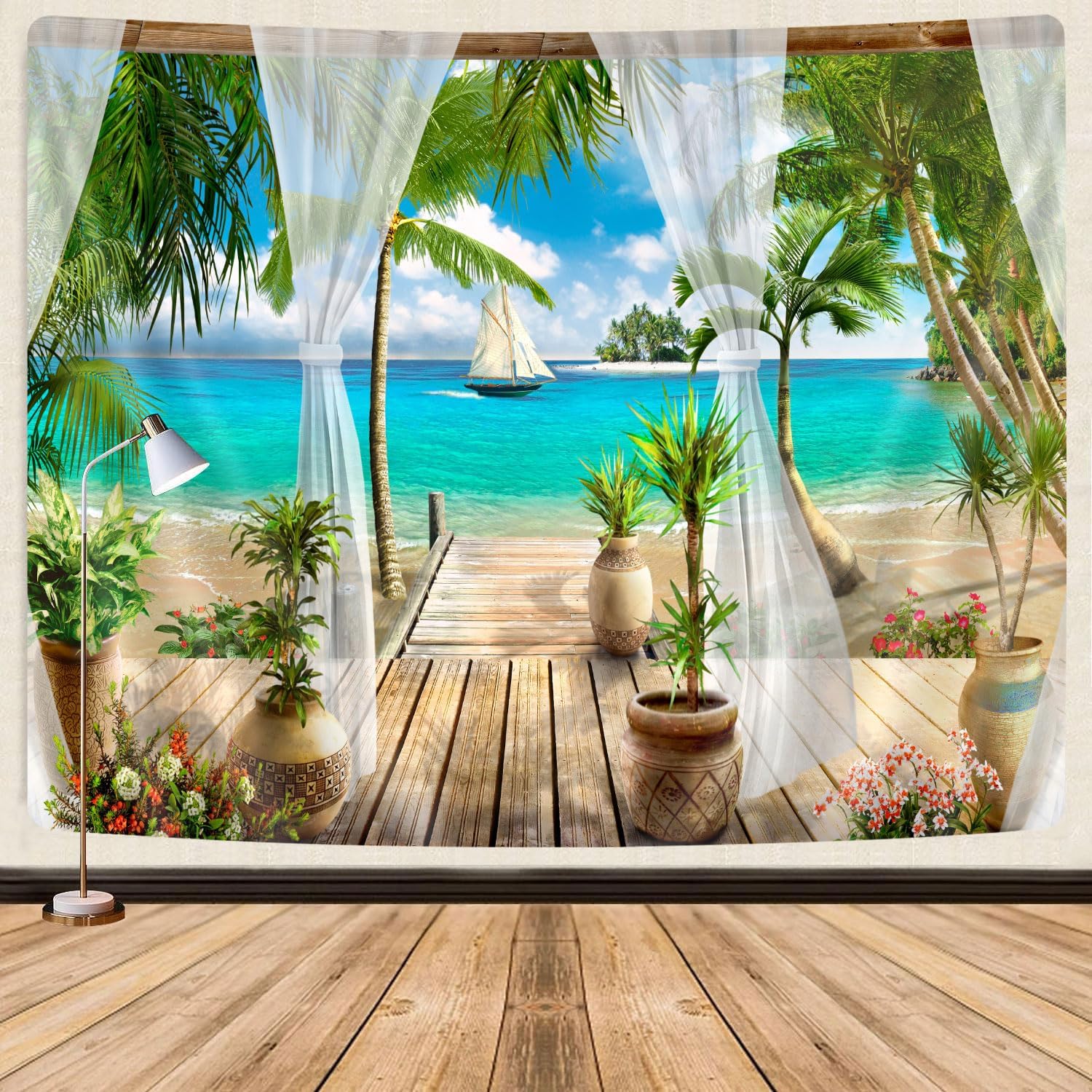 Tapestry Ocean Beach Nature Coconut 75x100