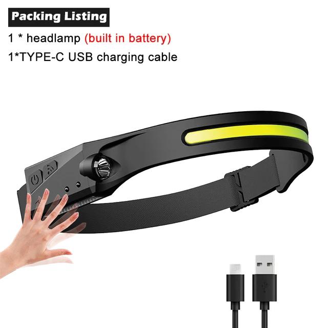 

Мощный светодиодный налобный фонарь, USB перезаряжаемый фонарик, водостойкий налобный фонарь, фонарик для кемпинга, рыбалки, добычи полезных ископаемых, лампа-факел