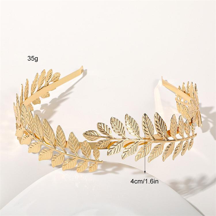 Wow Sheila Baroque Style Golden Leaf Headband Double Layer Flower Inlaid Rhinestone Headbands Women