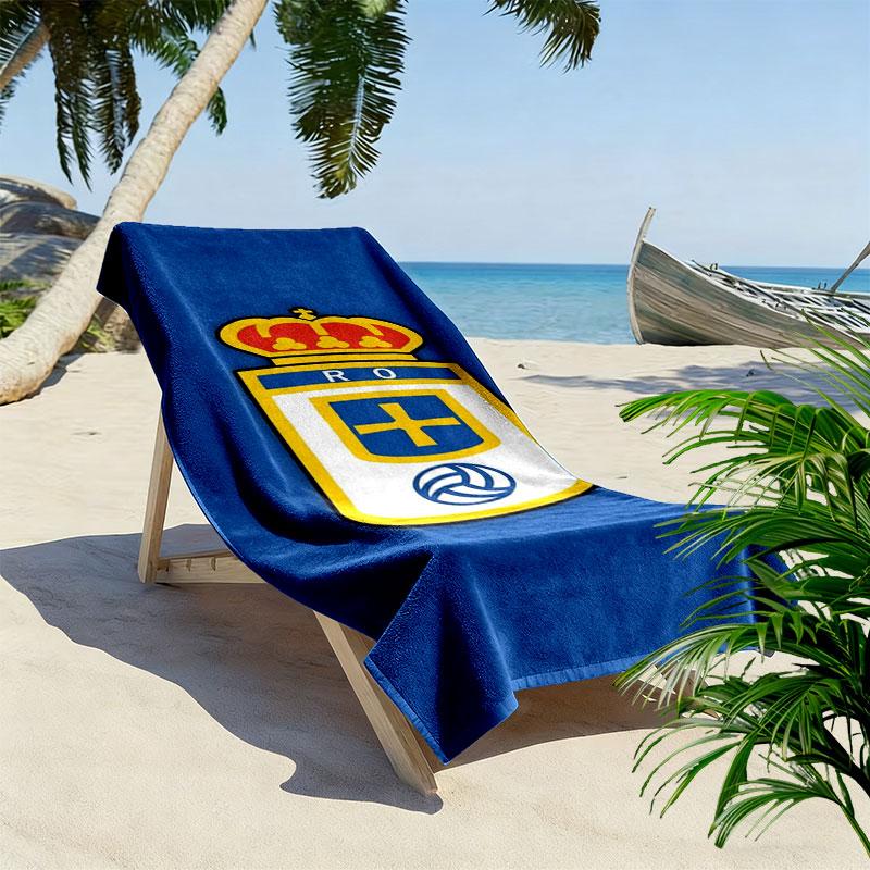 Asciugamano da Spiaggia Stampa Real Oviedo, Asciugamano Grande Morbido Asciugatura Rapida per Spiaggia Campeggio Nuoto
