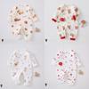 Newborn Cotton Butterfly Romper With Magic Tape Closure For Infant Daily Wear