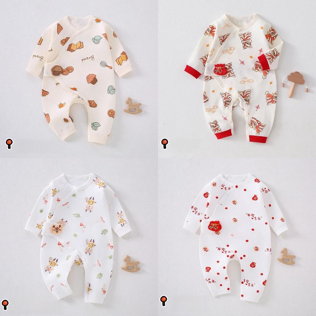 Newborn Cotton Butterfly Romper With Magic Tape Closure For Infant Daily Wear