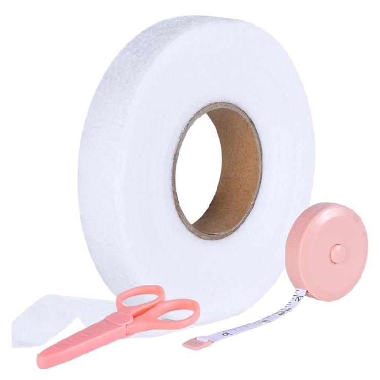 Hem Tape Width 2cm Iron-On Hemming Tape with Scissors & Tape Measur East To Use for Clothes Pants