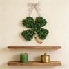 St. Patrick's Day Wreath With Four-Leaf Clover Wooden Wall Door Ornament Hanging Hanger Fireplace 2026 Arrangement Decorati Y5U2