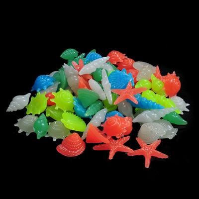 50 Stück/1 Packung Aquarium Landschaftsbau Leuchtstein Leuchtender Kleiner Stein Leuchtende Muschel Fluoreszierende Schale Leuchtender Simulations-Seestern Heimdekoration