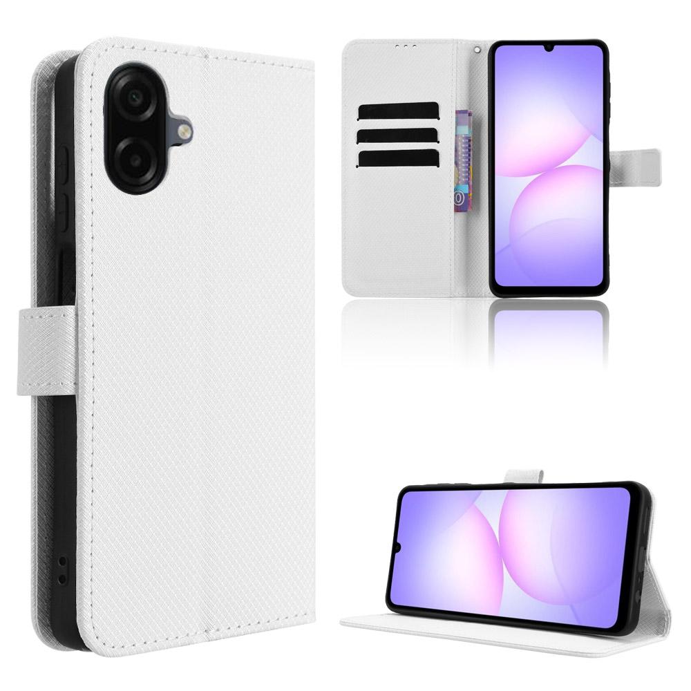 For Samsung Galaxy A07 4G Leather Wallet Case with Strap Diamond Texture Phone Cover