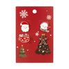 4 Pcs/Set Cute Enamel Christmas Earrings for Women Small Elk Bell Xmas Tree Stud Earrings New Year Festival Party Jewelry Gifts