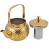 1pcs Hammered Stainless Steel Teapot With Strainer Tea Kettle For Home Hotel Restaurant Use Modern Metal Water Pot Kitchen