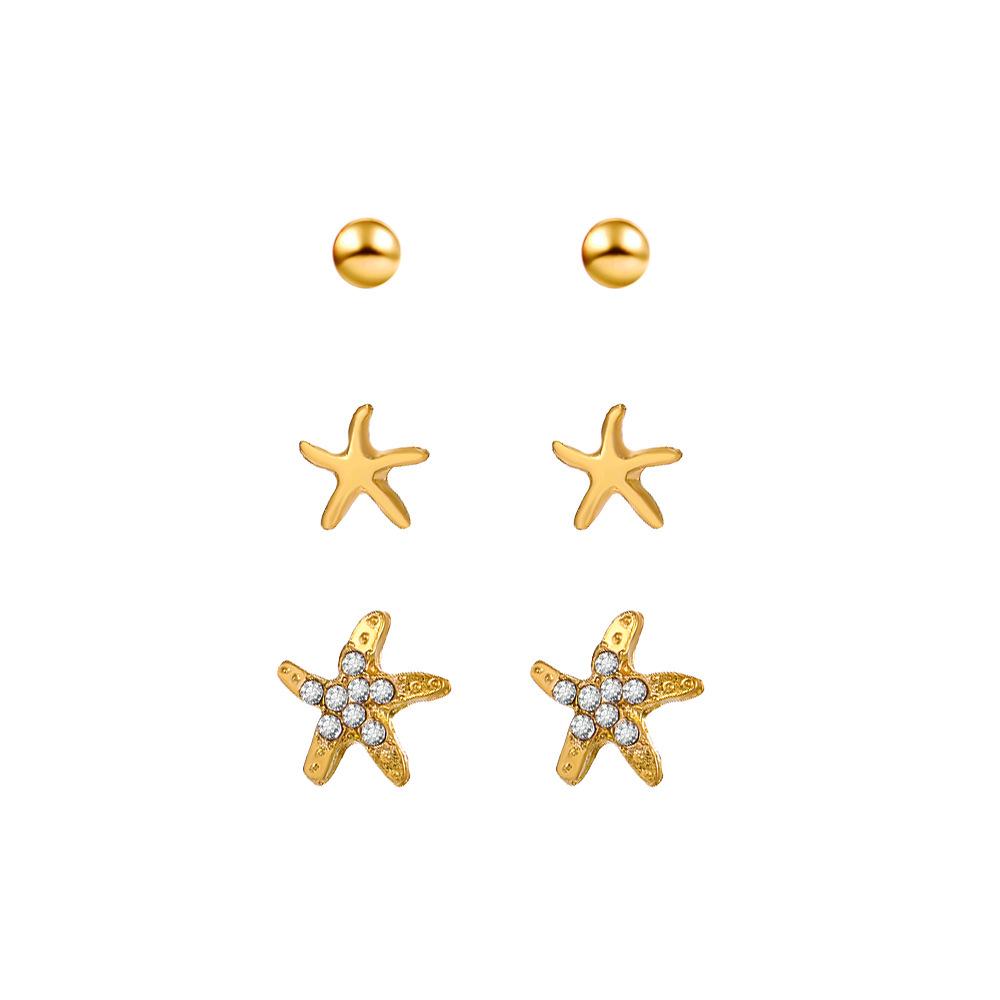 Chic INS Style Pearl Earrings & Geometric Pendant Necklace Bracelet Ring Set