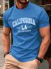 California Fondata 1889 Stampa Maglietta Uomo Moda Larga Cotone Manica Corta Girocollo Vestiti Estivi Unisex Casual Morbido Streetwear