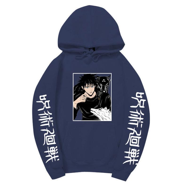 Japanese Anime Hoodie Sweatshirt Jujutsu Kaisen Satoru Gojo Anime Print Soft Fleece Warm Long Sleeve Hooded Sweatshirt