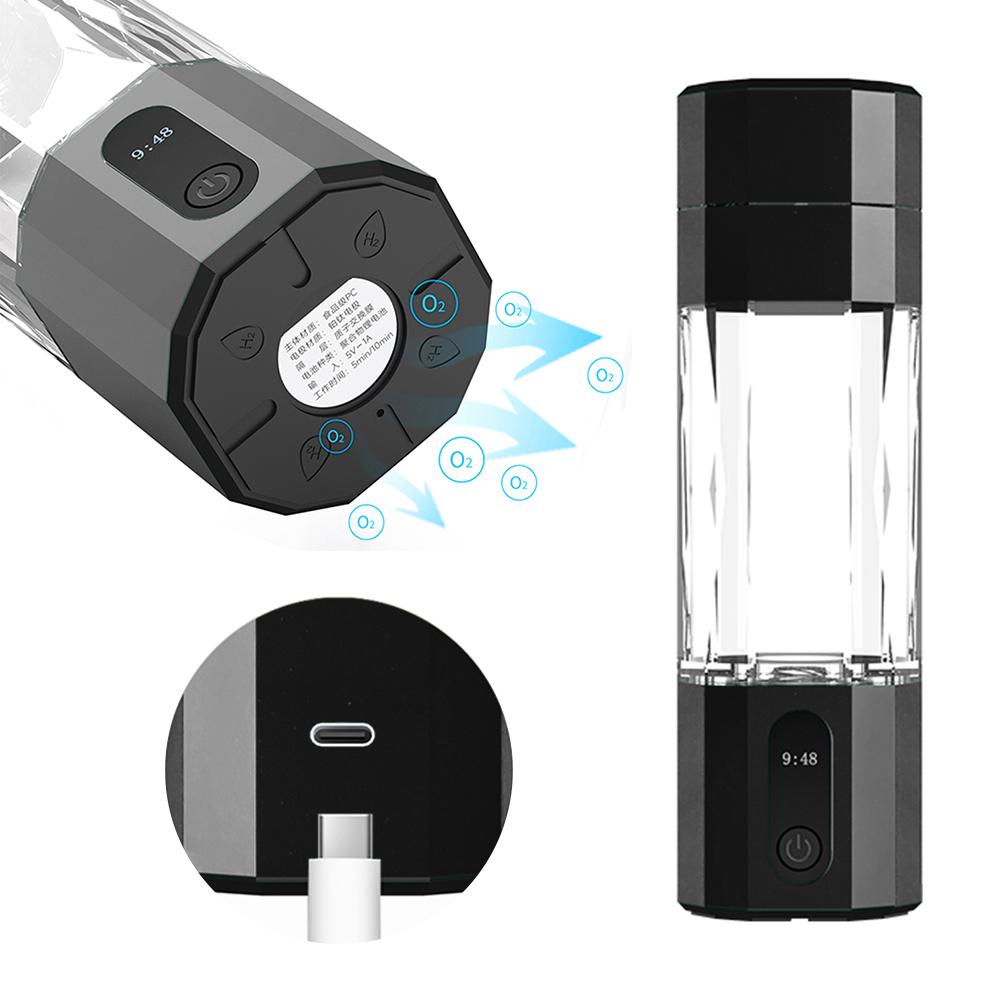 208 ml Przenośny kubek na wodę bogatą w wodór z regulacją na 2 poziomy, przenośny generator wody bogatej w wodór do biura, domu i podróży